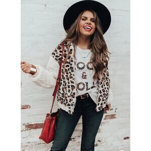 Miracle Cozy Leopard Sherpa Jacket NWT